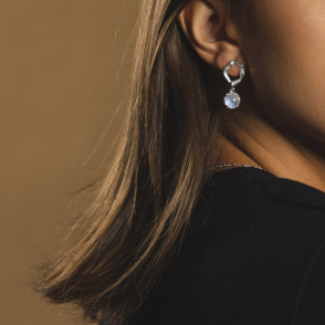 AURA LUNA Kolczyki z kamieniami do wyboru srebrne