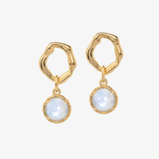 AURA LUNA Kolczyki z kamieniami do wyboru pozłacane