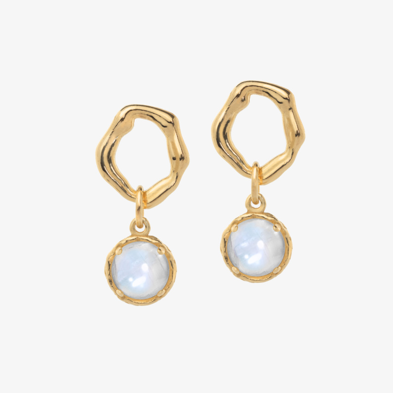 AURA LUNA Kolczyki z kamieniami do wyboru pozłacane