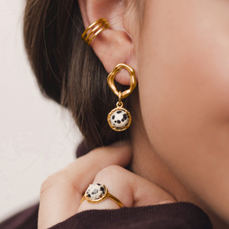 AURA JASPER Kolczyki z kamieniami do wyboru pozłacane