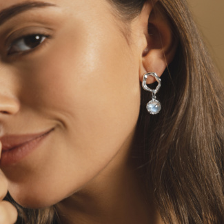 AURA LUNA Kolczyki z kamieniami do wyboru srebrne