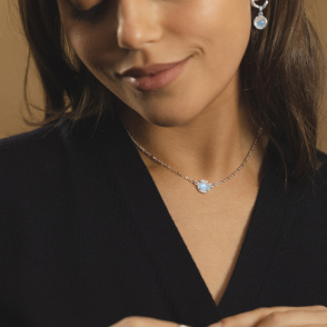 AURA LUNA Kolczyki z kamieniami do wyboru srebrne