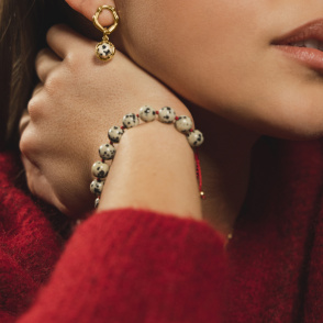 AURA JASPER Kolczyki z kamieniami do wyboru pozłacane