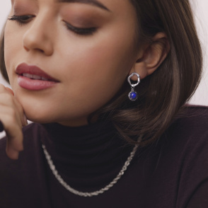 AURA LAPIS Kolczyki z kamieniami do wyboru srebrne