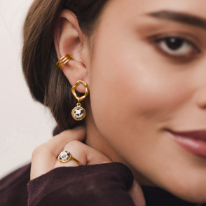 AURA JASPER Kolczyki z kamieniami do wyboru pozłacane