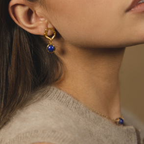 AURA LAPIS Kolczyki z kamieniami do wyboru pozłacane