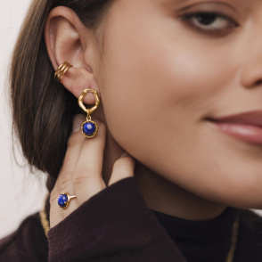AURA LAPIS Kolczyki z kamieniami do wyboru pozłacane
