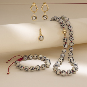 AURA JASPER Kolczyki z kamieniami do wyboru pozłacane