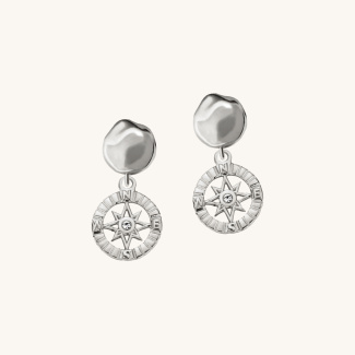 RÓŻA WIATRÓW Kolczyki srebrne