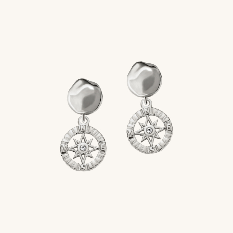 RÓŻA WIATRÓW Kolczyki srebrne