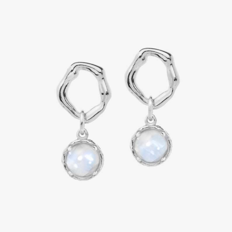 AURA LUNA Kolczyki z kamieniami do wyboru srebrne