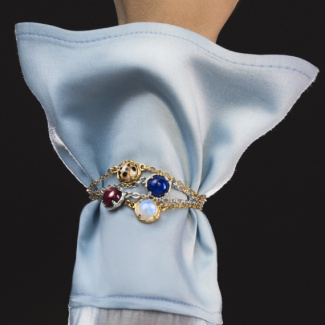 AURA JASPER Bransoletka z kamieniem do wyboru pozłacana