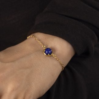 AURA LAPIS Bransoletka z kamieniem do wyboru pozłacana