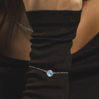 AURA LUNA Bransoletka z kamieniem do wyboru srebrna