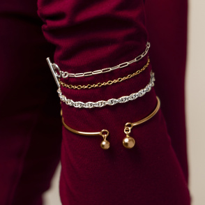 SILK CHAIN Bransoletka z łańcuszka pozłacanego