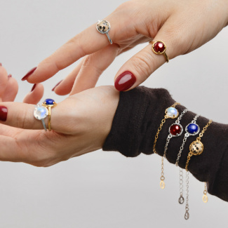 AURA LAPIS Bransoletka z kamieniem do wyboru srebrna