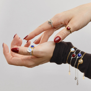 AURA GARNET Bransoletka z kamieniem do wyboru srebrna