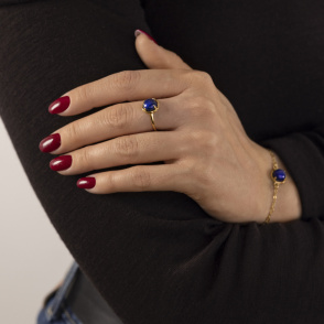 AURA LAPIS Bransoletka z kamieniem do wyboru pozłacana