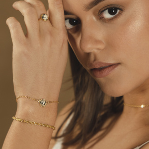 AURA JASPER Bransoletka z kamieniem do wyboru pozłacana