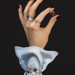 AURA GARNET Bransoletka z kamieniem do wyboru pozłacana