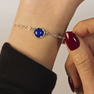 AURA LAPIS Bransoletka z kamieniem do wyboru srebrna