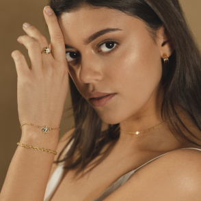 AURA JASPER Bransoletka z kamieniem do wyboru pozłacana