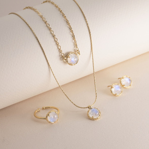 AURA LUNA Bransoletka z kamieniem do wyboru pozłacana