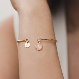 DZIŚ JUTRO ZAWSZE Bransoletka z kamieniem do wyboru pozłacana