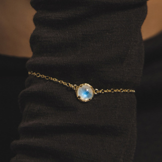 AURA LUNA Bransoletka z kamieniem do wyboru pozłacana