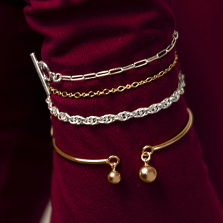 SILK CHAIN Bransoletka z łańcuszka pozłacanego