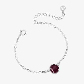 AURA GARNET Bransoletka z kamieniem do wyboru srebrna
