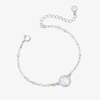 AURA LUNA Bransoletka z kamieniem do wyboru srebrna