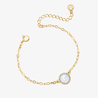 AURA LUNA Bransoletka z kamieniem do wyboru pozłacana