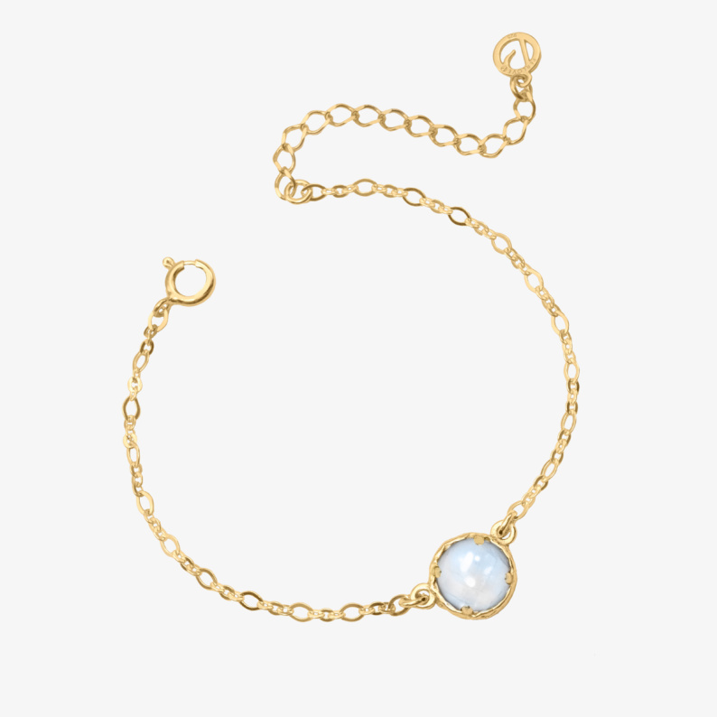 AURA LUNA Bransoletka z kamieniem do wyboru pozłacana