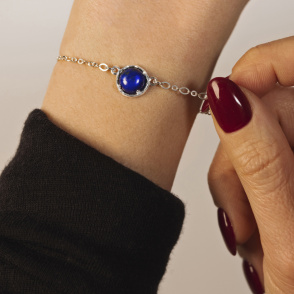 AURA LAPIS Bransoletka z kamieniem do wyboru srebrna