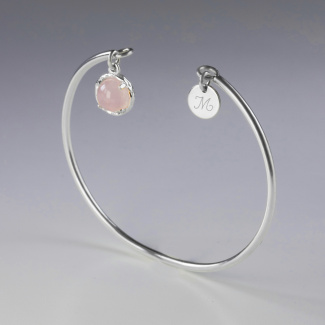 DZIŚ JUTRO ZAWSZE Bransoletka z kamieniem do wyboru srebrna