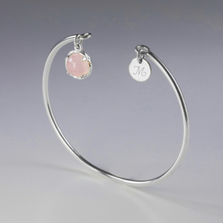 DZIŚ JUTRO ZAWSZE Bransoletka z kamieniem do wyboru srebrna