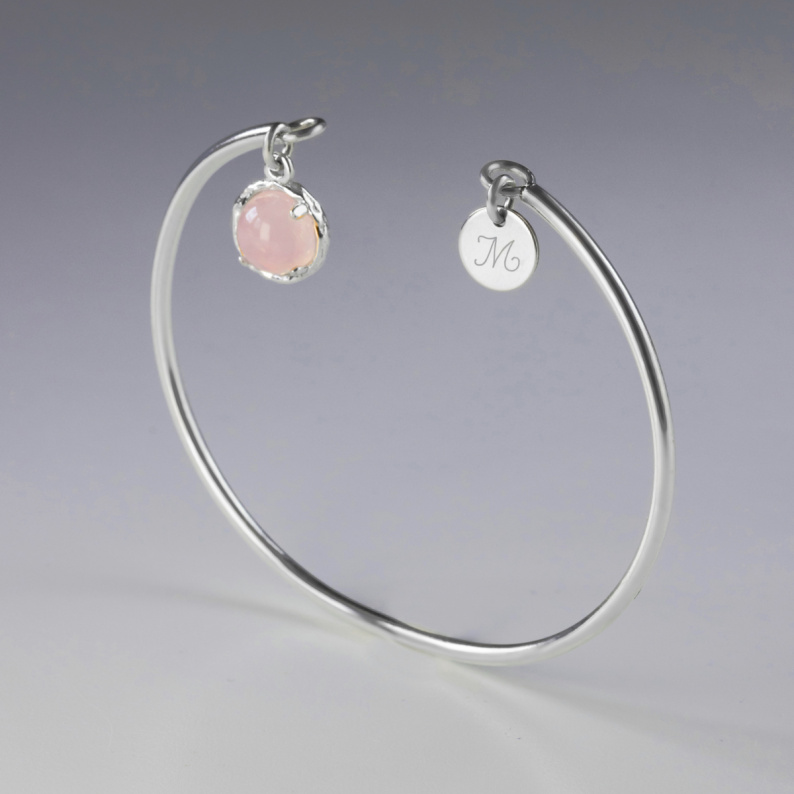 DZIŚ JUTRO ZAWSZE Bransoletka z kamieniem do wyboru srebrna