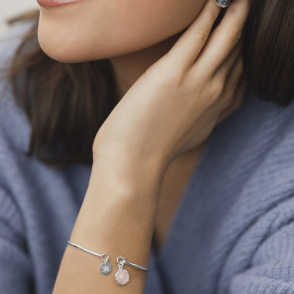 DZIŚ JUTRO ZAWSZE Bransoletka z kamieniem do wyboru srebrna