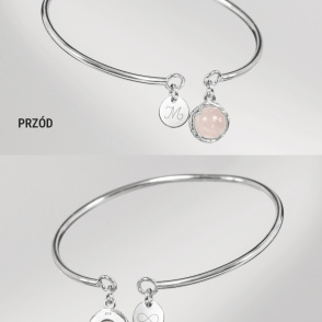 DZIŚ JUTRO ZAWSZE Bransoletka z kamieniem do wyboru srebrna