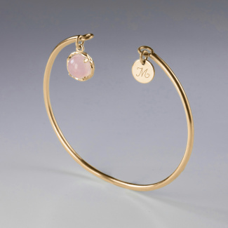 DZIŚ JUTRO ZAWSZE Bransoletka z kamieniem do wyboru pozłacana