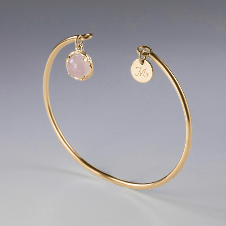 DZIŚ JUTRO ZAWSZE Bransoletka z kamieniem do wyboru pozłacana