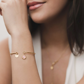 DZIŚ JUTRO ZAWSZE Bransoletka z kamieniem do wyboru pozłacana