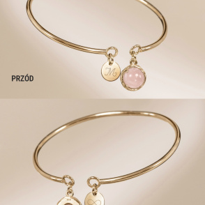 DZIŚ JUTRO ZAWSZE Bransoletka z kamieniem do wyboru pozłacana
