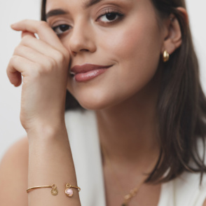 DZIŚ JUTRO ZAWSZE Bransoletka z kamieniem do wyboru pozłacana