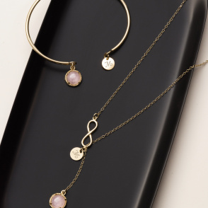 DZIŚ JUTRO ZAWSZE Bransoletka z kamieniem do wyboru pozłacana