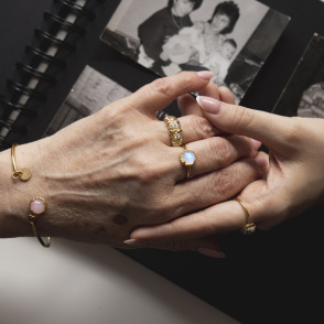 DZIŚ JUTRO ZAWSZE Bransoletka z kamieniem do wyboru pozłacana