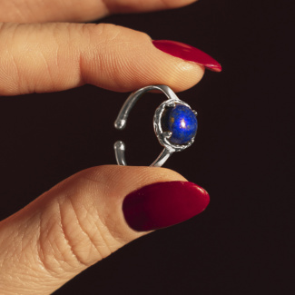 AURA LAPIS Pierścionek z kamieniem do wyboru srebrny