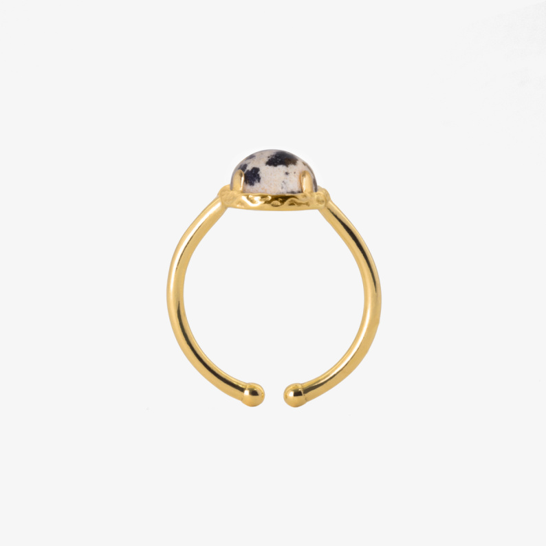 AURA JASPER Pierścionek z kamieniem do wyboru pozłacany
