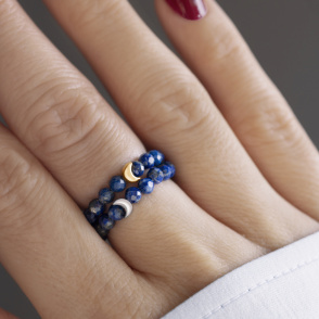 LITTLE MOON Pierścionek z księżycem srebrnym rozm. 14-16